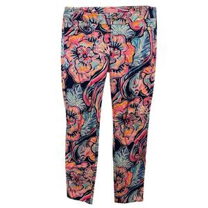 Lilly Pulitzer Womens Kelly Skinny Ankle Pant 2 Boho Bateau Nauti Navy Resort